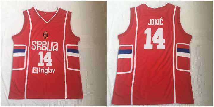 Serbia 14 Nikola Jokic Red Retro Classic Stitched Basketball Jersey,We sell and wholesale Serbia 14 Nikola Jokic Red Retro Classic Stitched Basketball Jersey on line form chian!